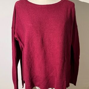 Eileen Fisher, Linen Blend Knit, Boxy Pullover, Deep Fucshia, Size M